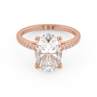 Rose gold - Central diamond 3.0 ct - view 2