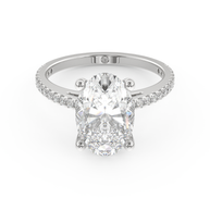 White gold - Central diamond 3.0 ct - view 2