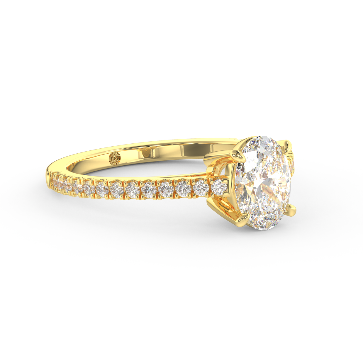 Yellow gold - Central diamond 1.0 ct - view 3