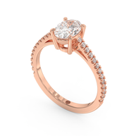Rose gold - Central diamond 1.0 ct - view 1