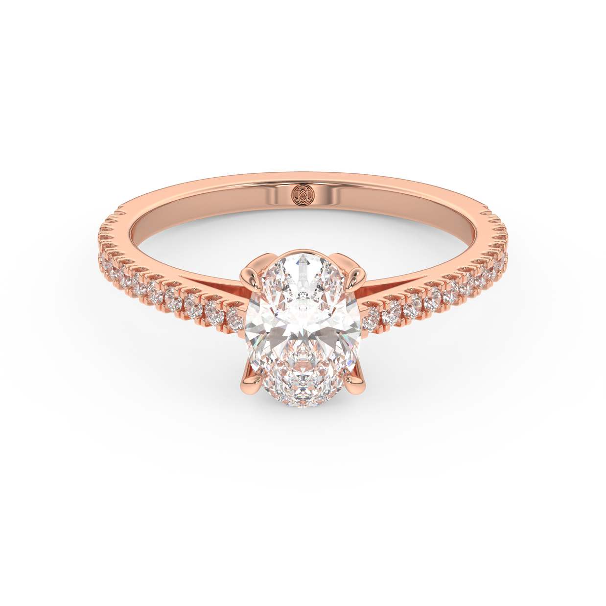 Rose gold - Central diamond 1.0 ct - view 2