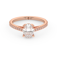 Rose gold - Central diamond 1.0 ct - view 2
