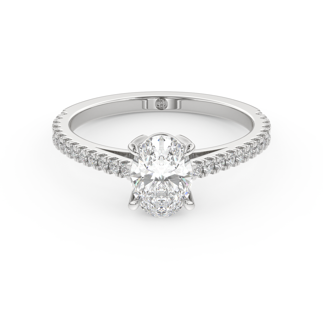 White gold - Central diamond 1.0 ct - view 2