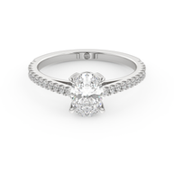 White gold - Central diamond 1.0 ct - view 2
