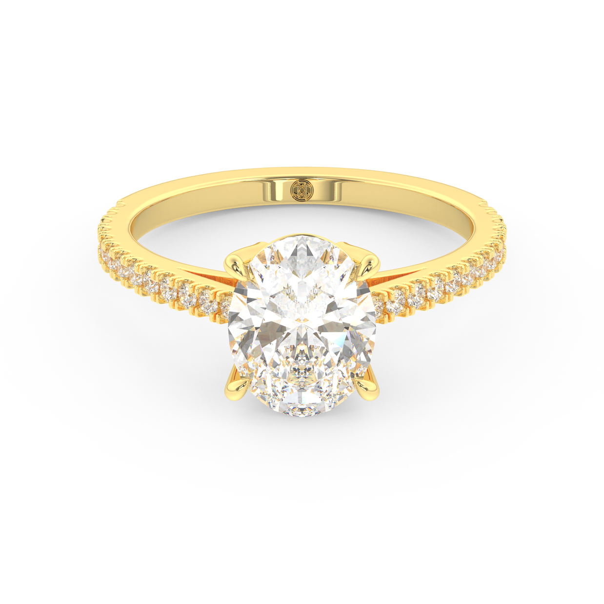 Yellow gold - Central diamond 2.0 ct - view 2
