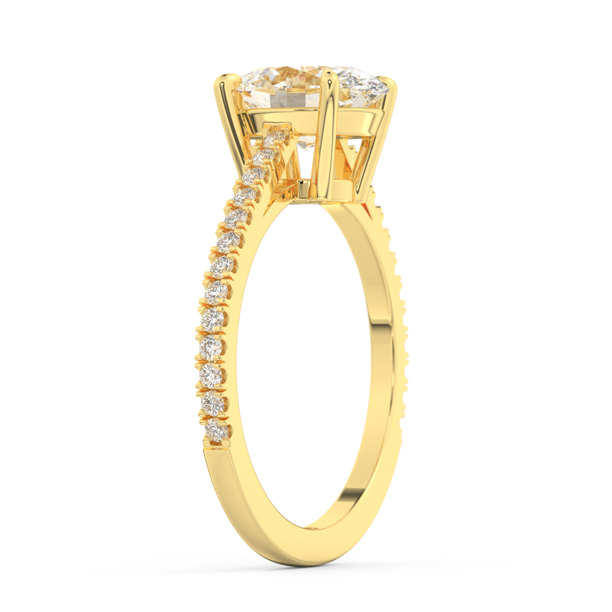 Yellow gold - Central diamond 2.0 ct - view 5