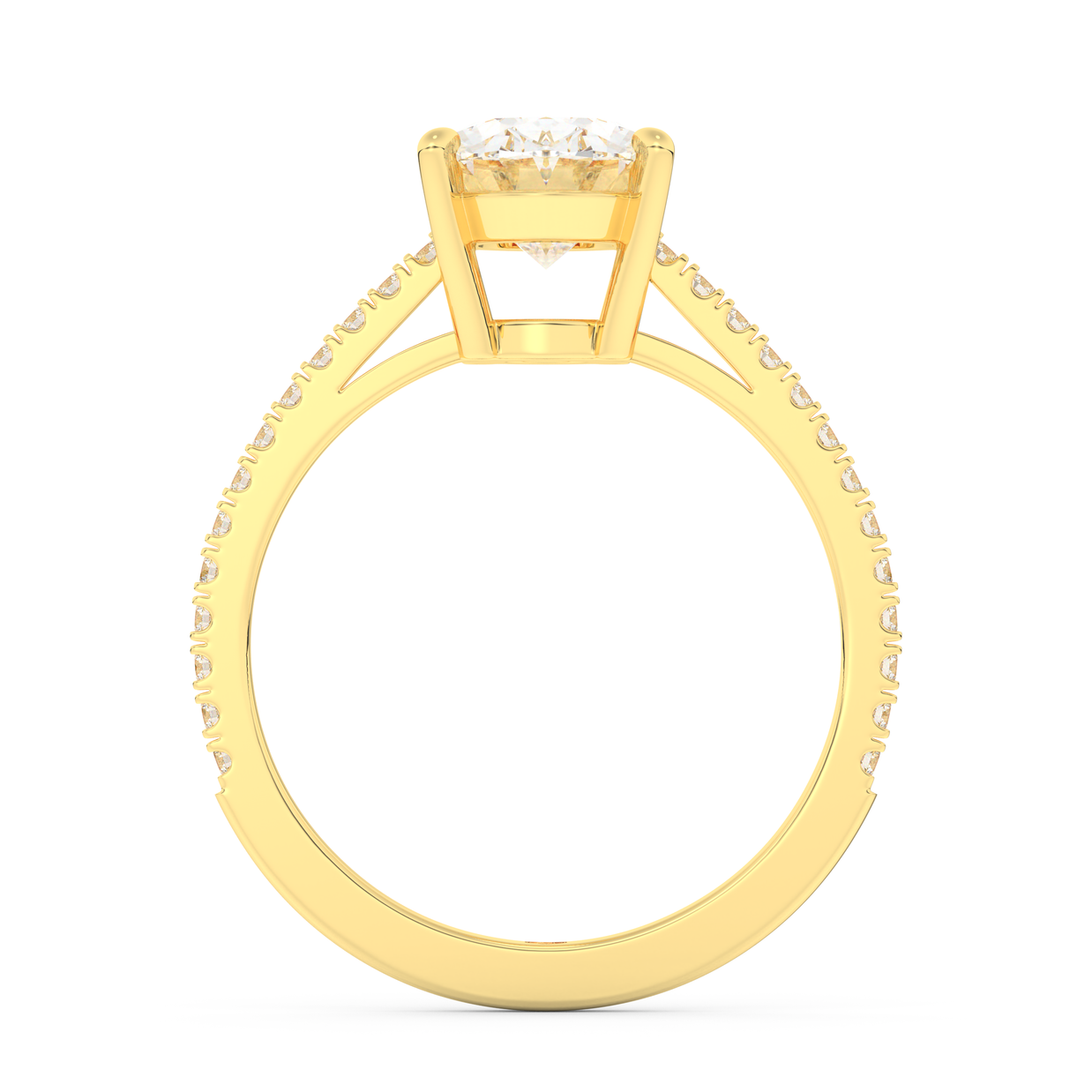 Yellow gold - Central diamond 2.0 ct - view 6