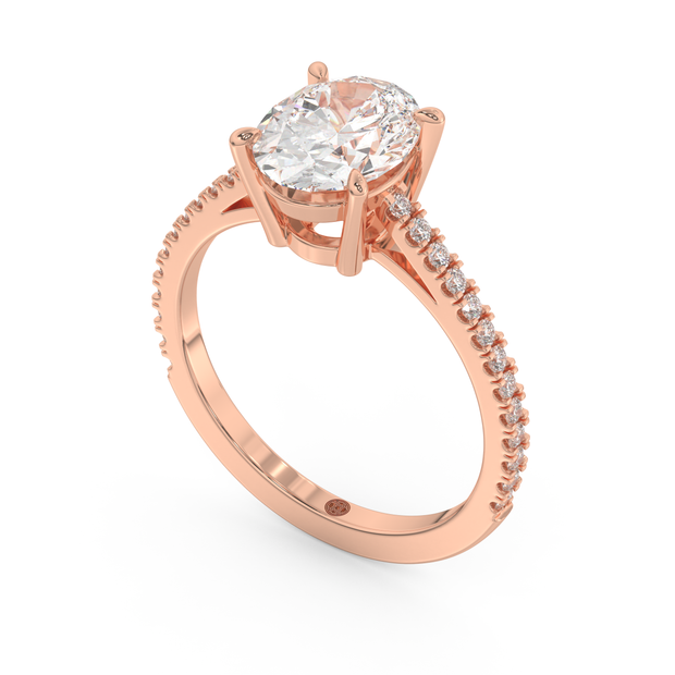 Rose gold - Central diamond 2.0 ct - view 1