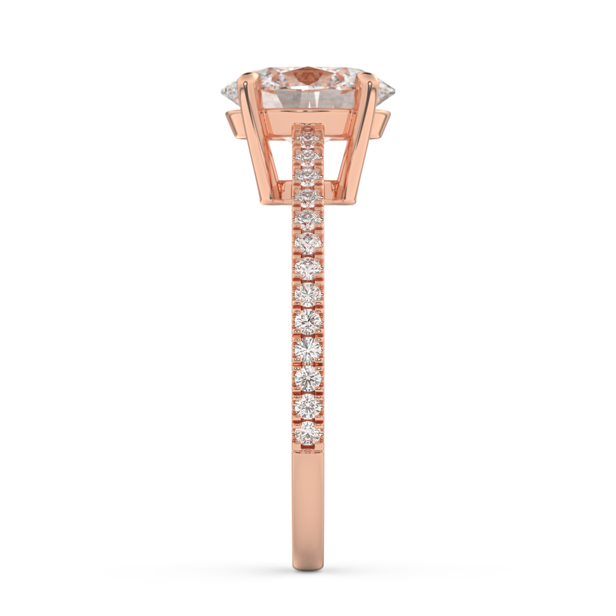 Rose gold - Central diamond 2.0 ct - view 7