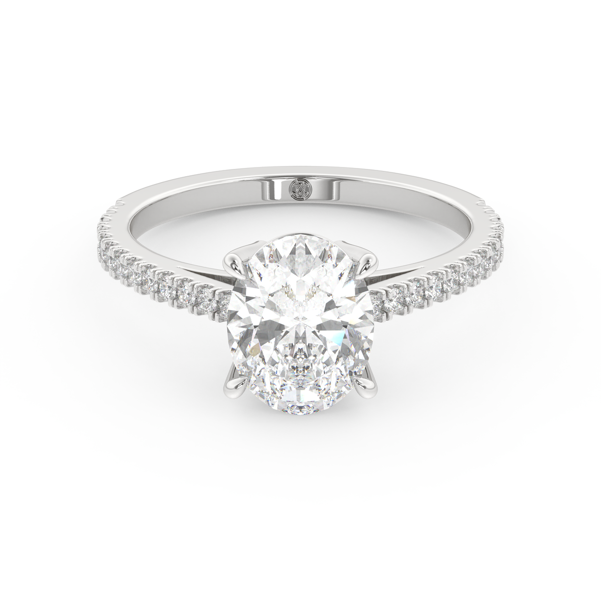 White gold - Central diamond 2.0 ct - view 2