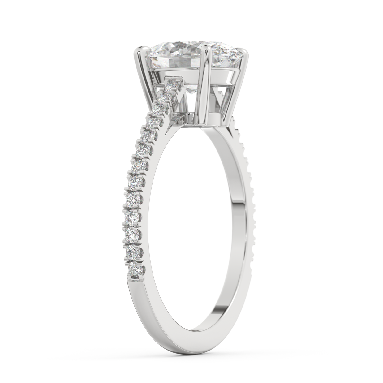 White gold - Central diamond 2.0 ct - view 5