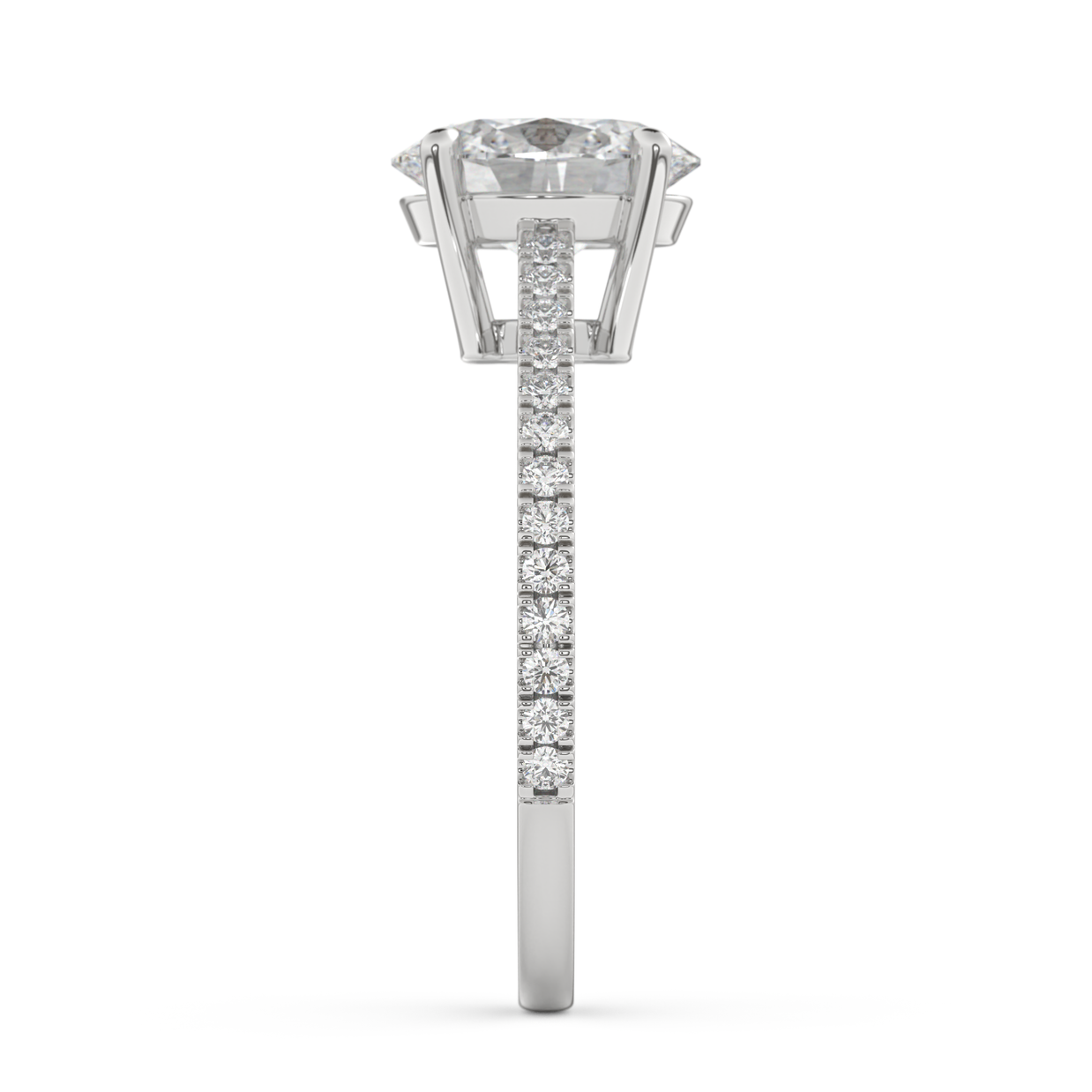 White gold - Central diamond 2.0 ct - view 7