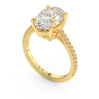 Yellow gold - Central diamond 3.0 ct - view 1