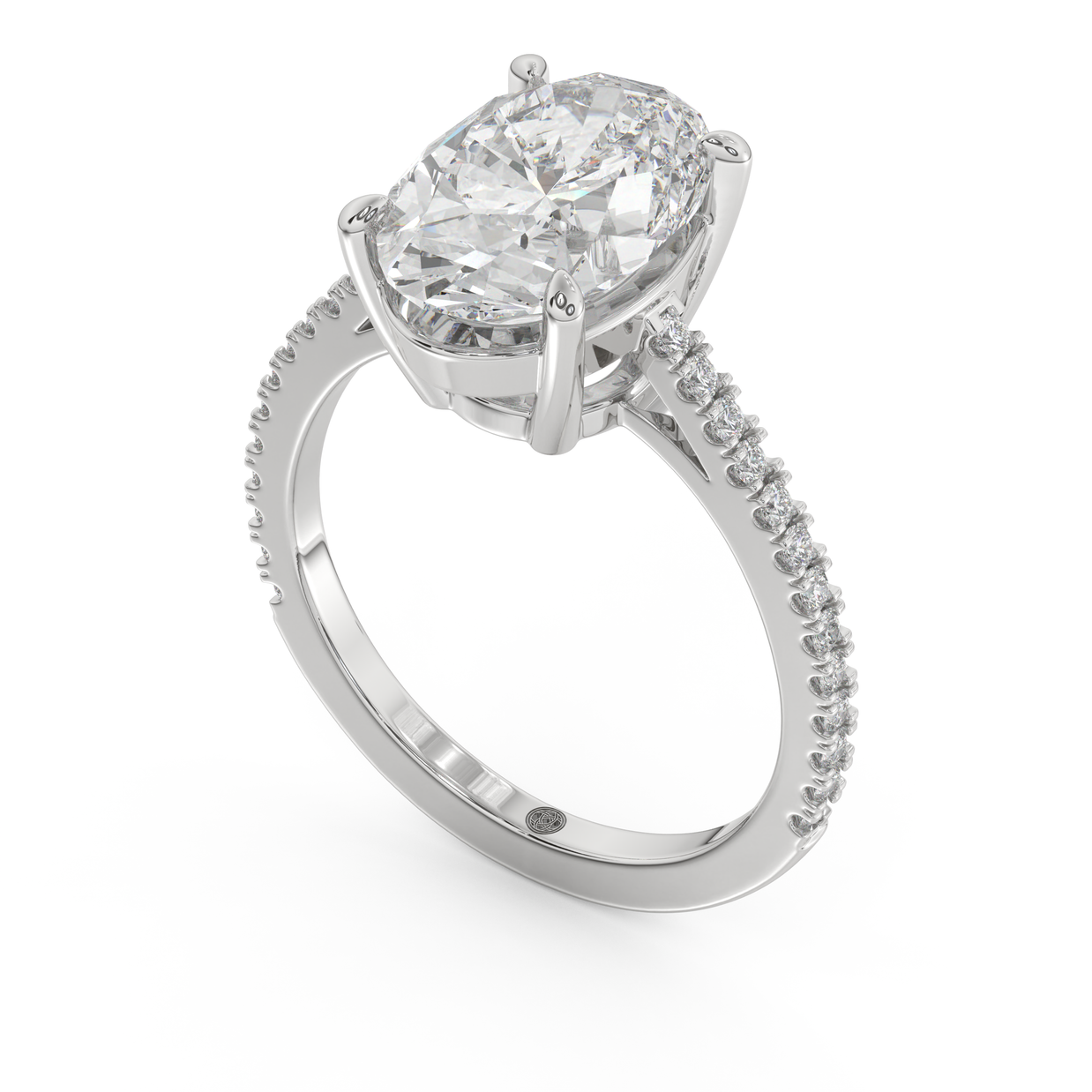 White gold - Central diamond 3.0 ct - view 1