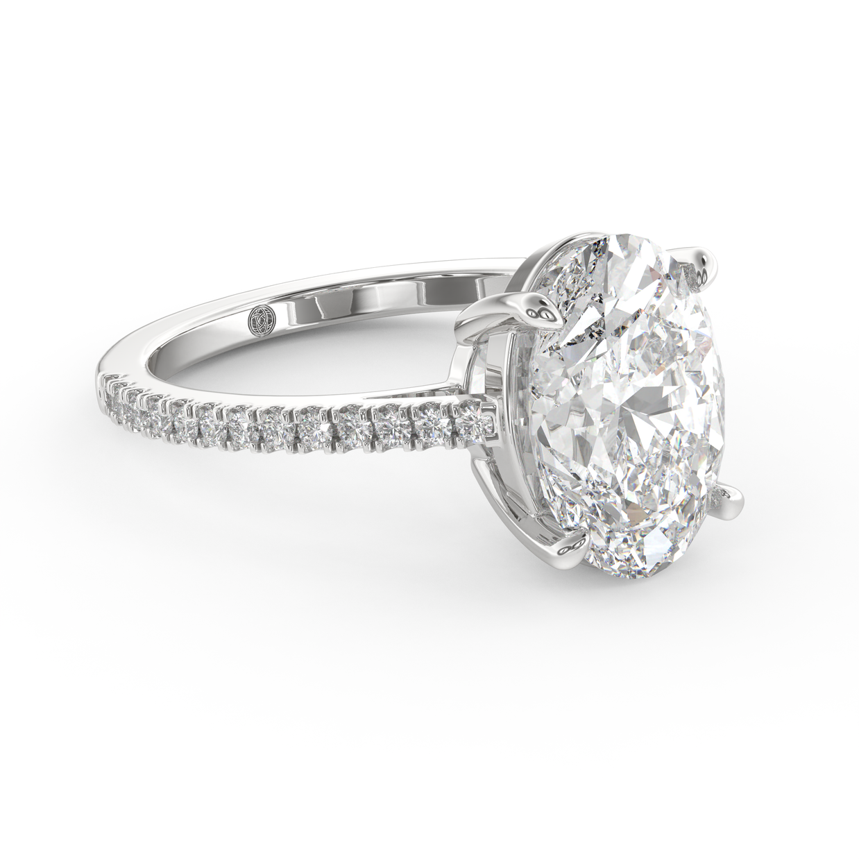 White gold - Central diamond 3.0 ct - view 3