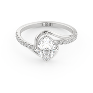 White gold - Central diamond 1.0 ct - view 2
