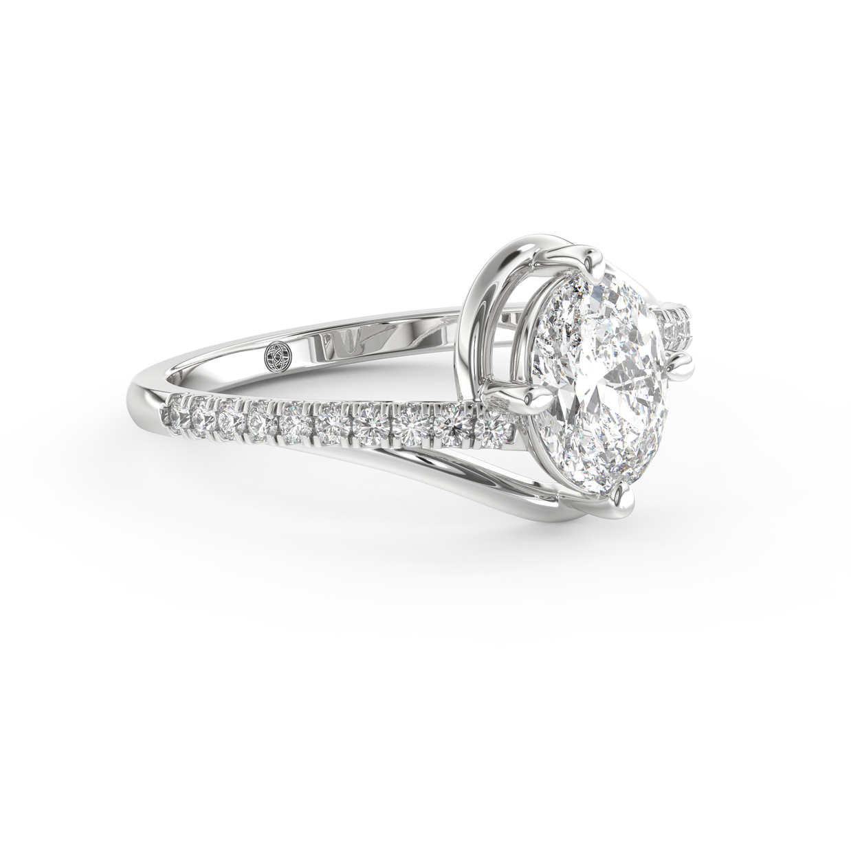 White gold - Central diamond 1.0 ct - view 3