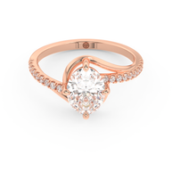 Rose gold - Central diamond 1.5 ct - view 2