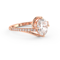 Rose gold - Central diamond 1.5 ct - view 3