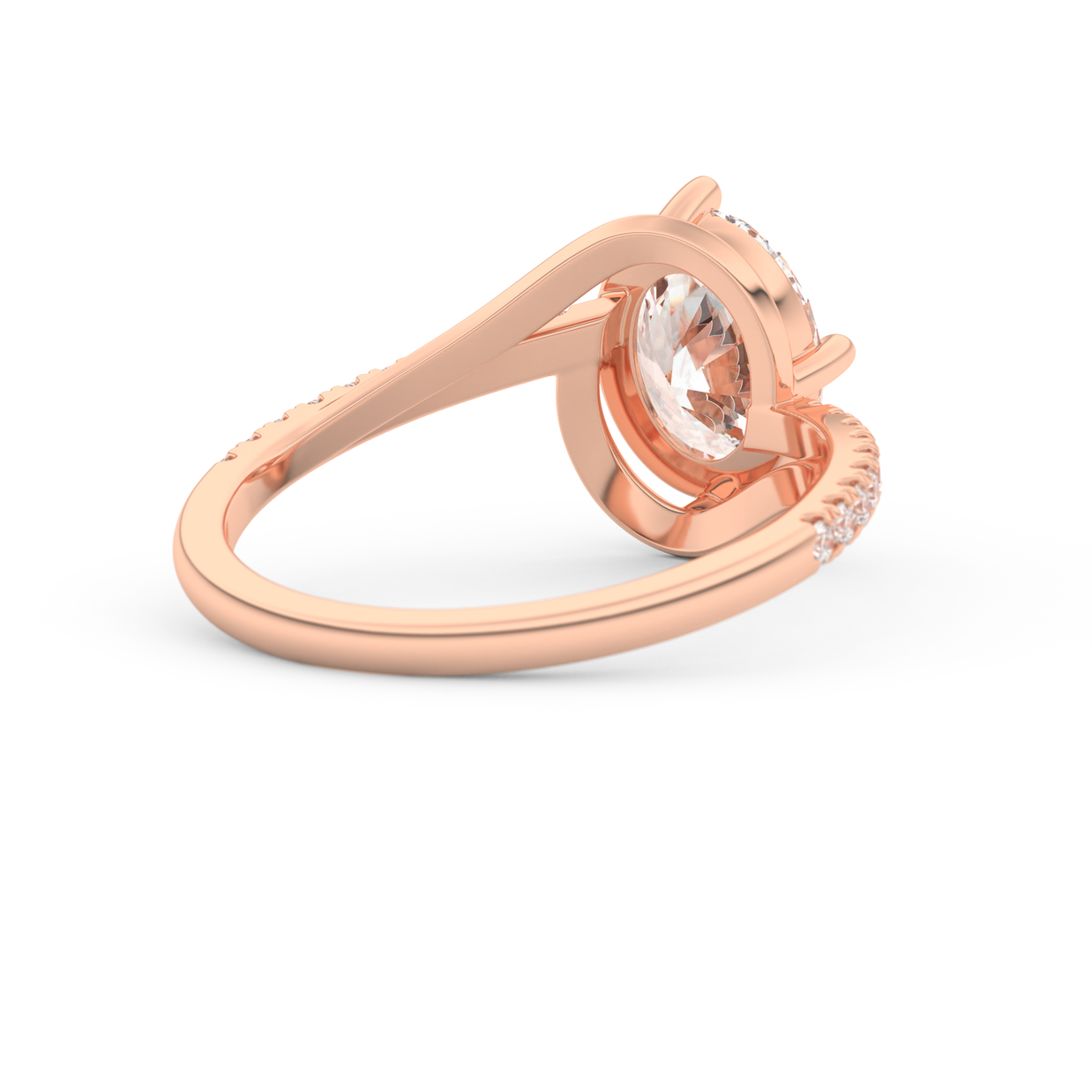 Rose gold - Central diamond 2.0 ct - view 4