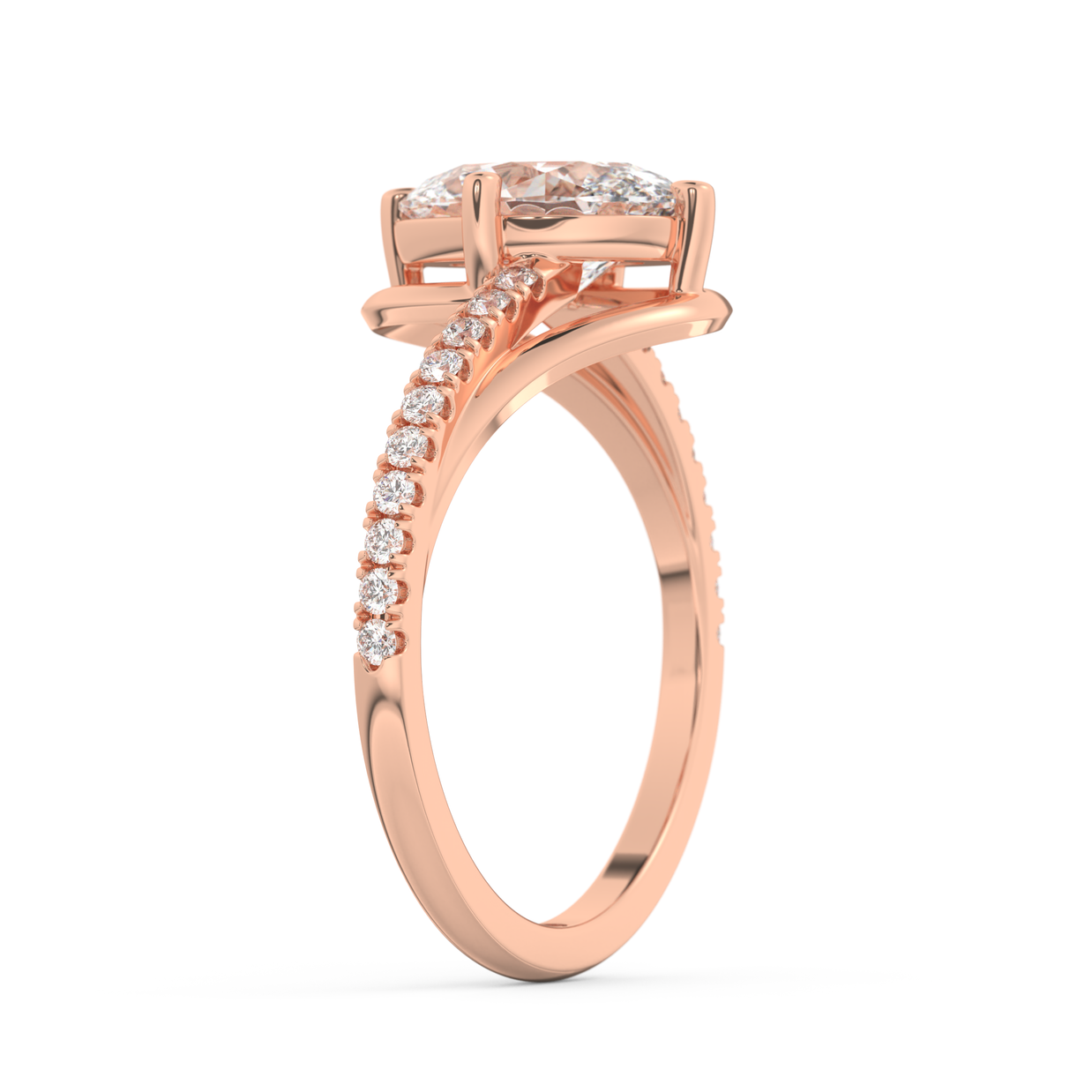 Rose gold - Central diamond 2.0 ct - view 5