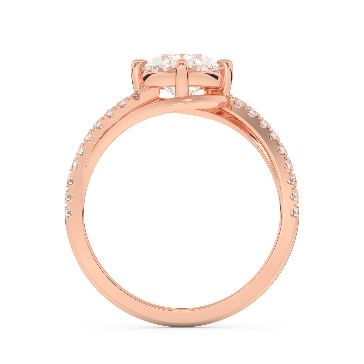 Rose gold - Central diamond 2.0 ct - view 6