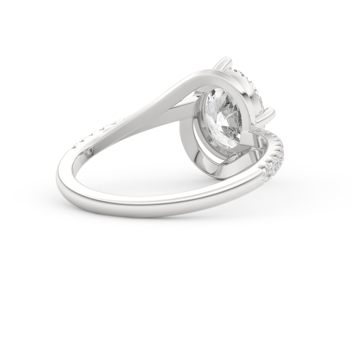 White gold - Central diamond 2.0 ct - view 4