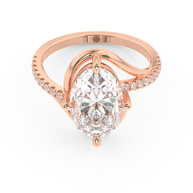 Rose gold - Central diamond 3.0 ct - view 2
