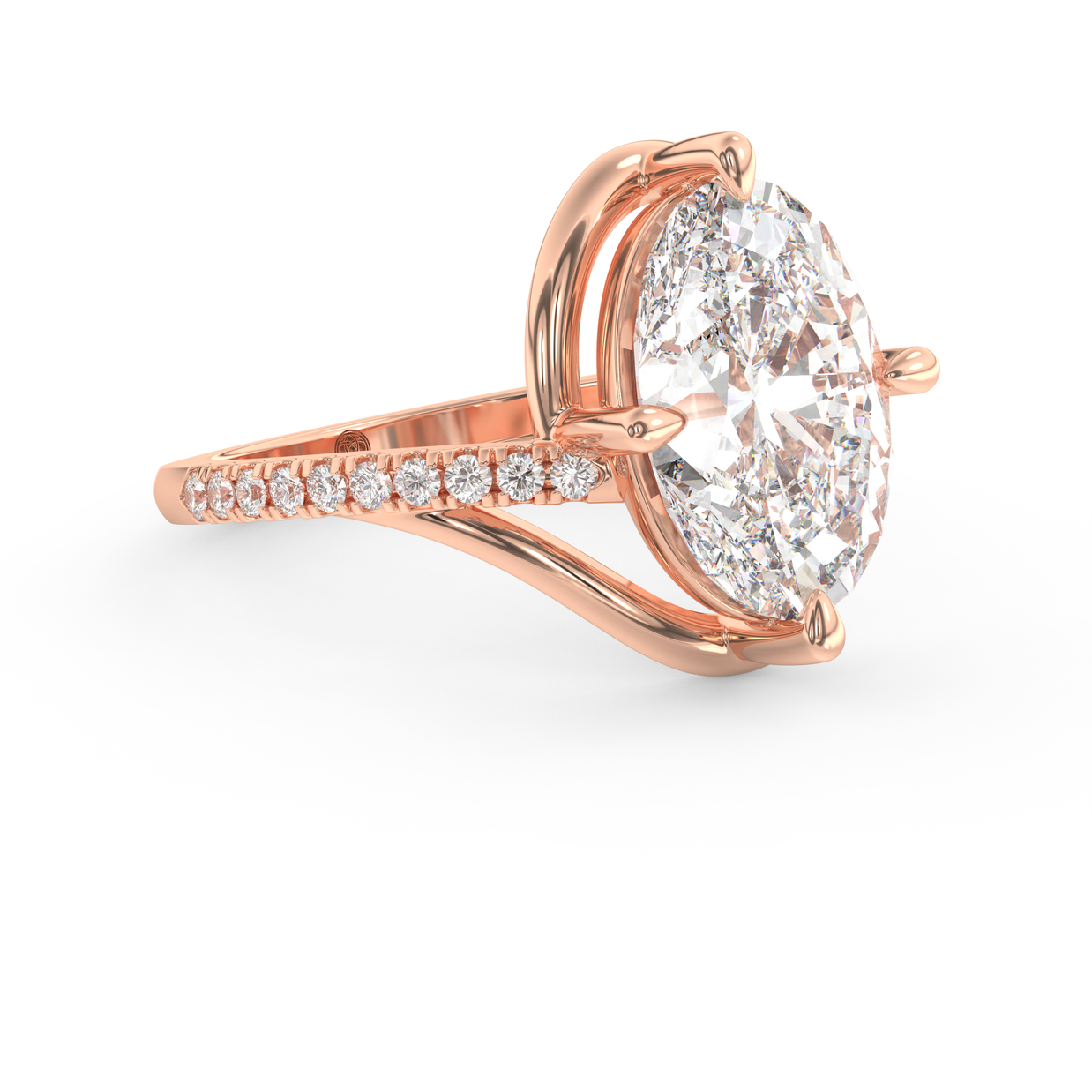 Rose gold - Central diamond 3.0 ct - view 3