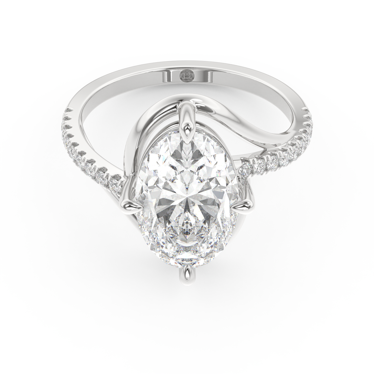 White gold - Central diamond 3.0 ct - view 2