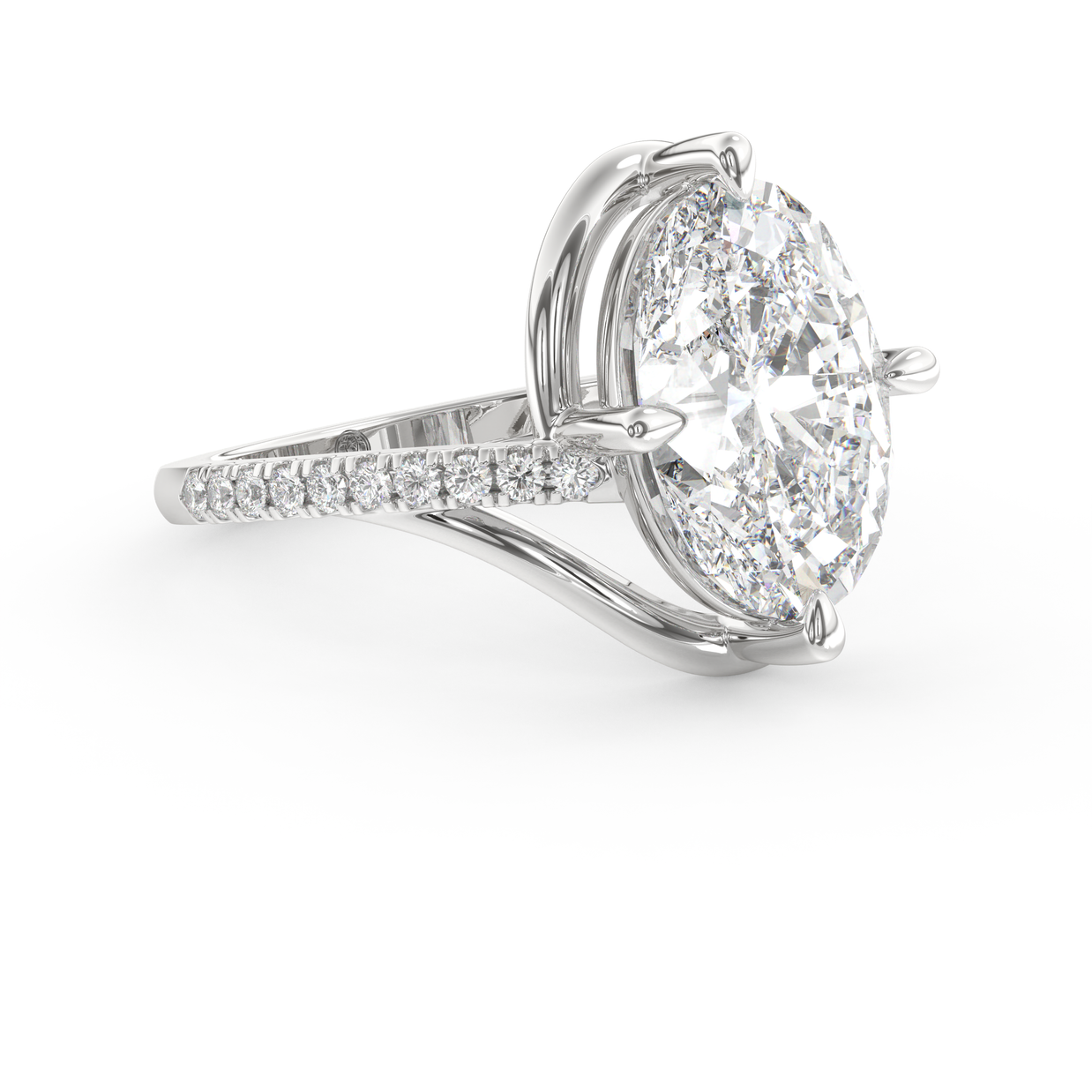 White gold - Central diamond 3.0 ct - view 3