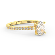 Yellow gold - Central diamond 1.0 ct - view 3