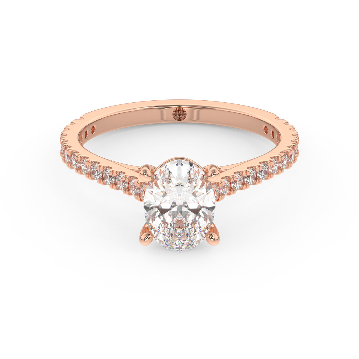 Rose gold - Central diamond 1.0 ct - view 2