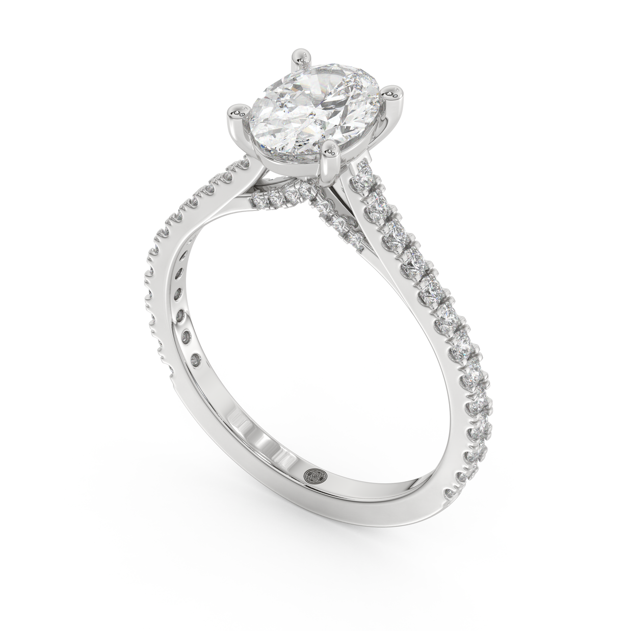 White gold - Central diamond 1.0 ct - view 1