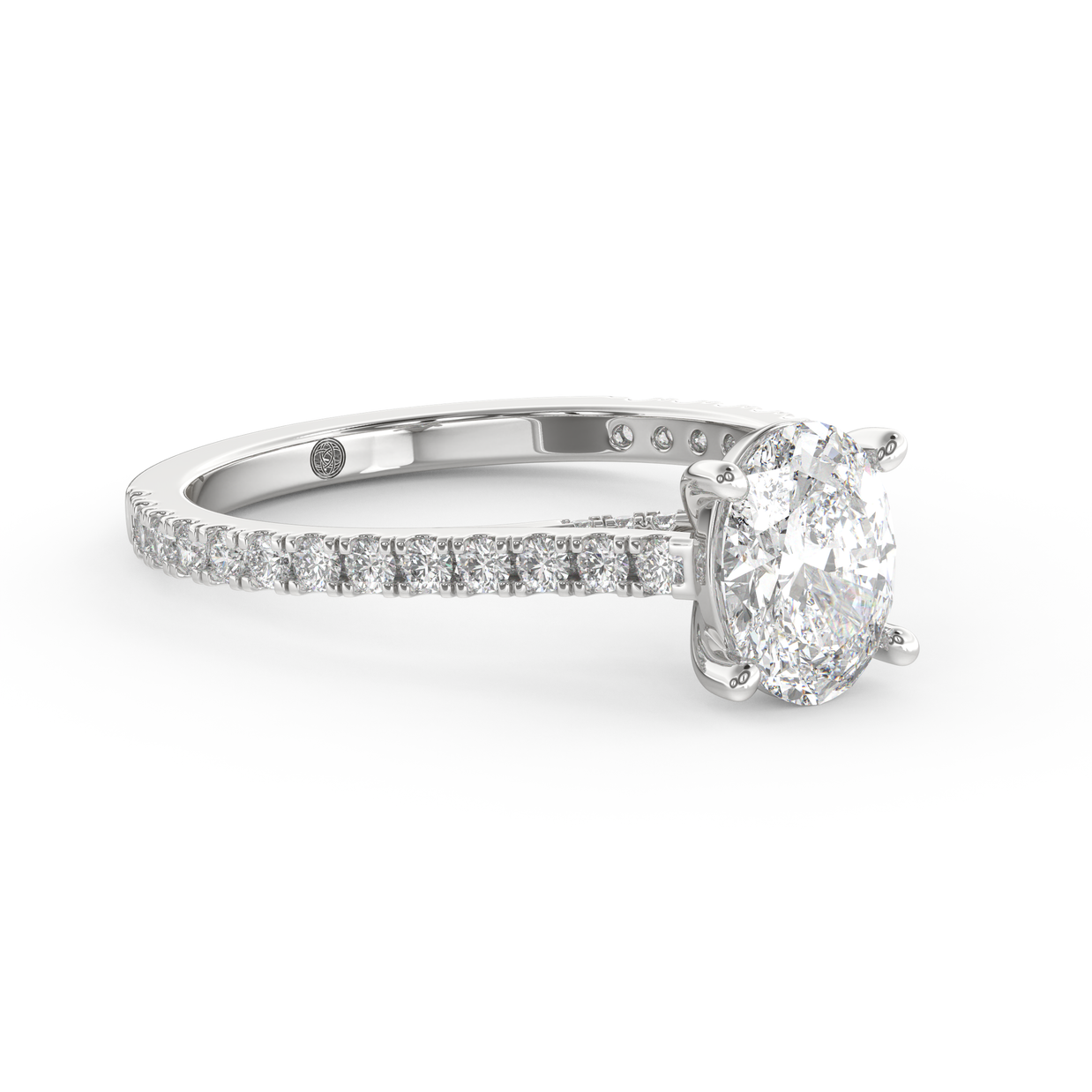 White gold - Central diamond 1.0 ct - view 3