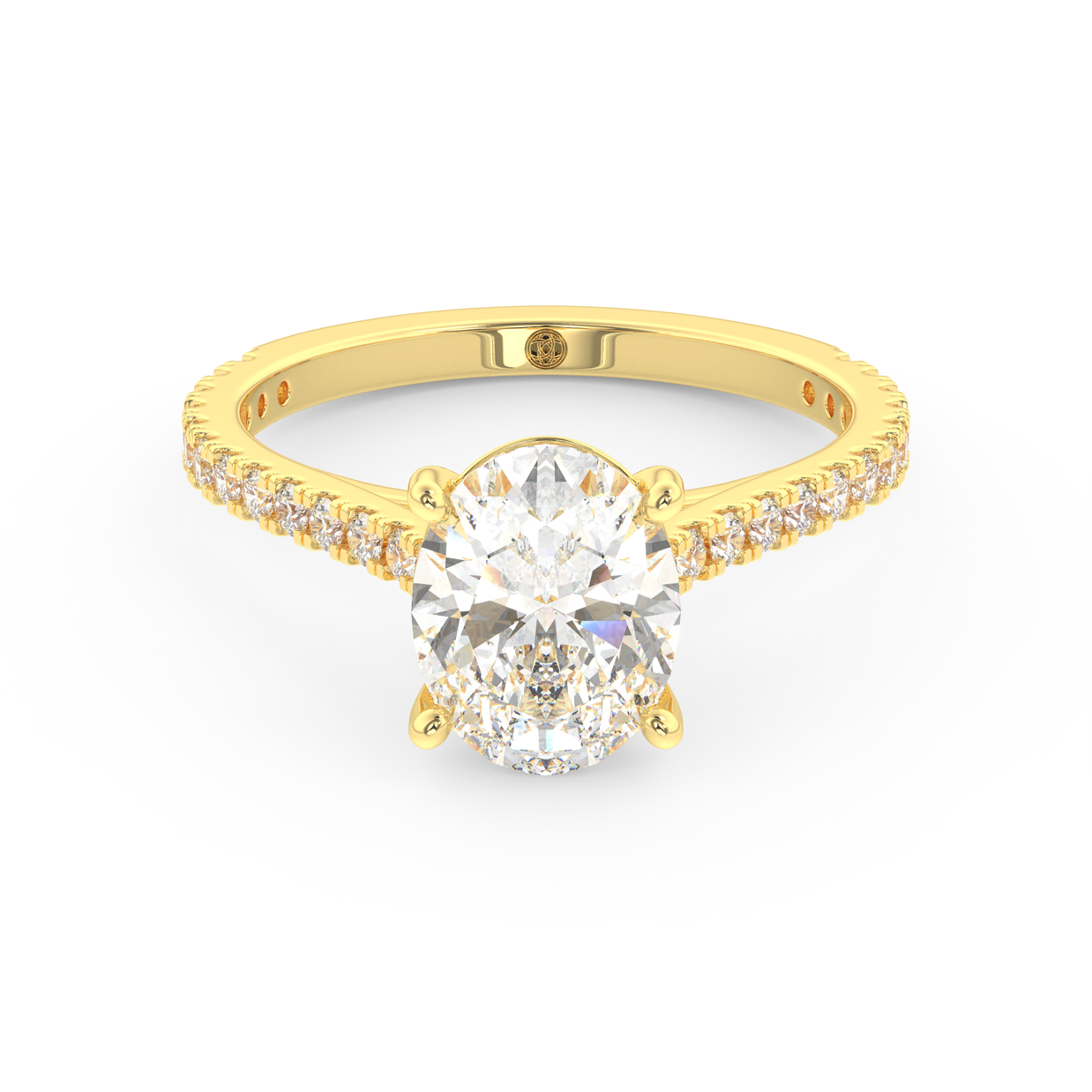Yellow gold - Central diamond 2.0 ct - view 2