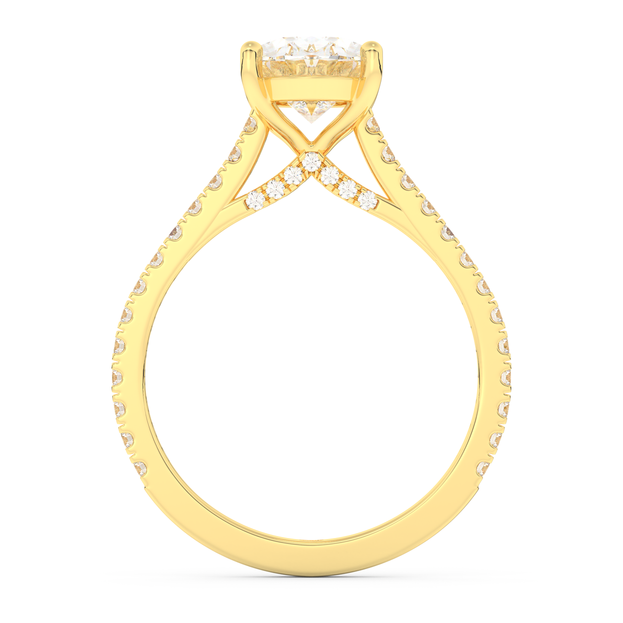 Yellow gold - Central diamond 2.0 ct - view 6