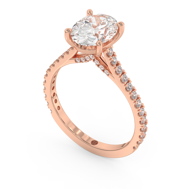 Rose gold - Central diamond 2.0 ct - view 1