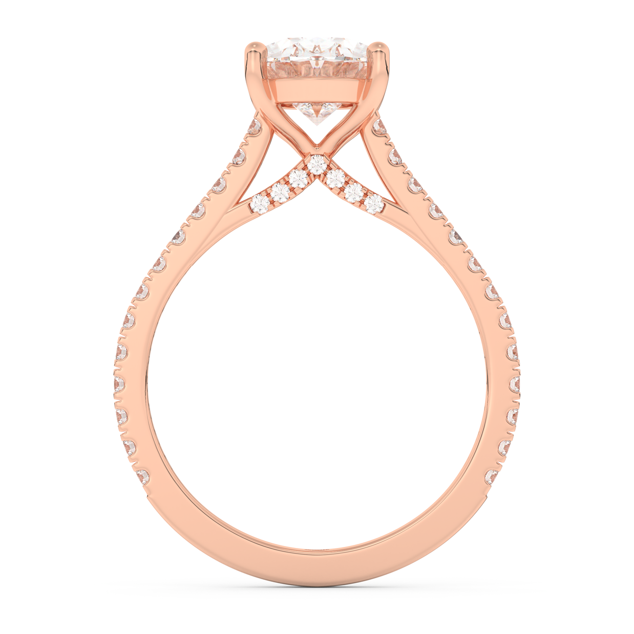 Rose gold - Central diamond 2.0 ct - view 6