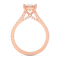 Rose gold - Central diamond 2.0 ct - view 6