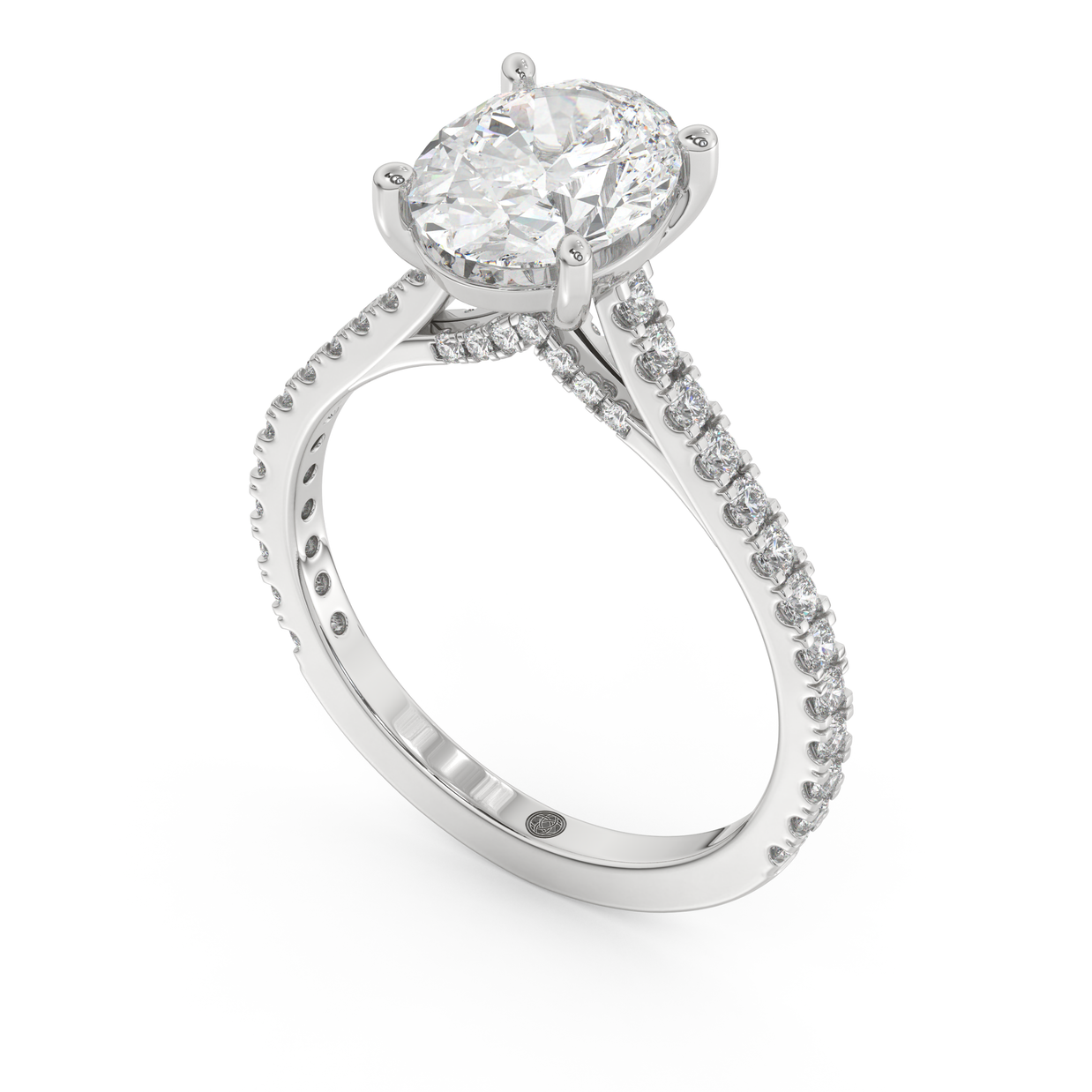 White gold - Central diamond 2.0 ct - view 1