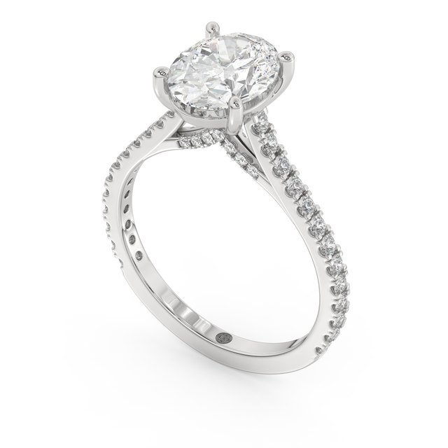 White gold - Central diamond 2.0 ct - view 1