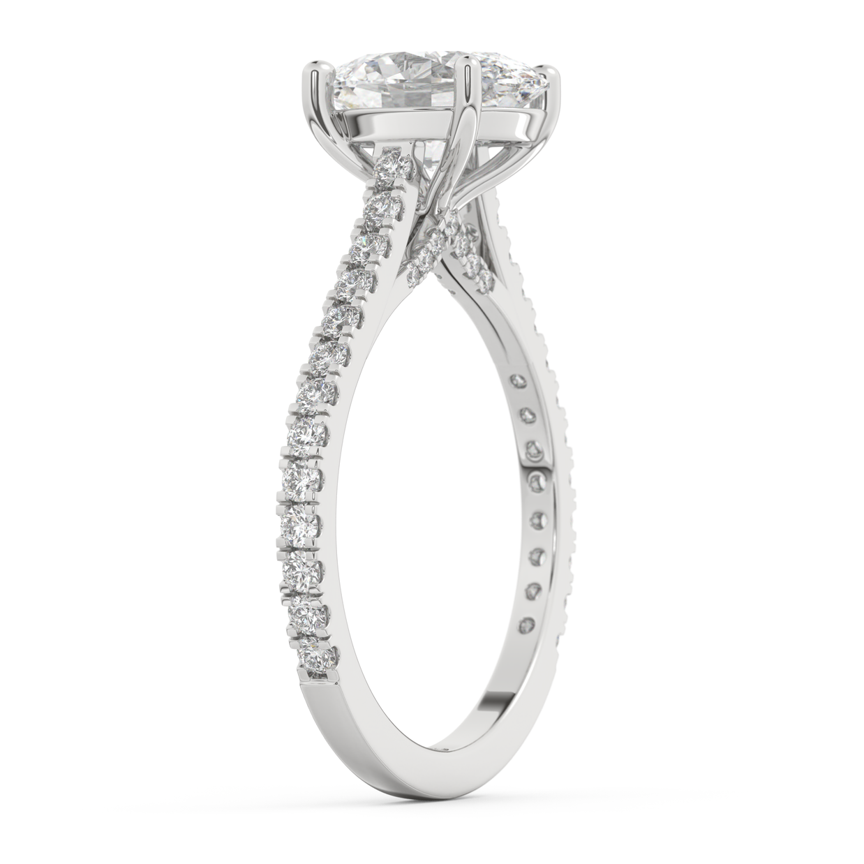 White gold - Central diamond 2.0 ct - view 5
