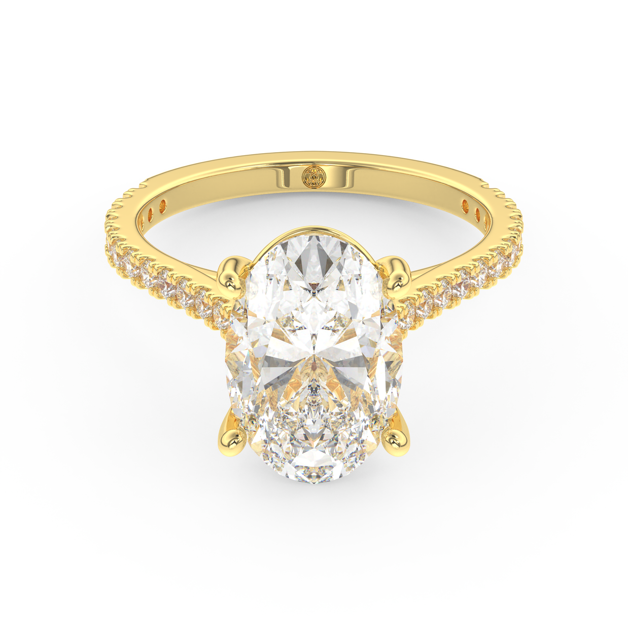 Yellow gold - Central diamond 3.0 ct - view 2