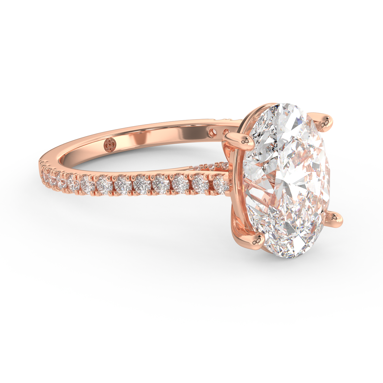 Rose gold - Central diamond 3.0 ct - view 3