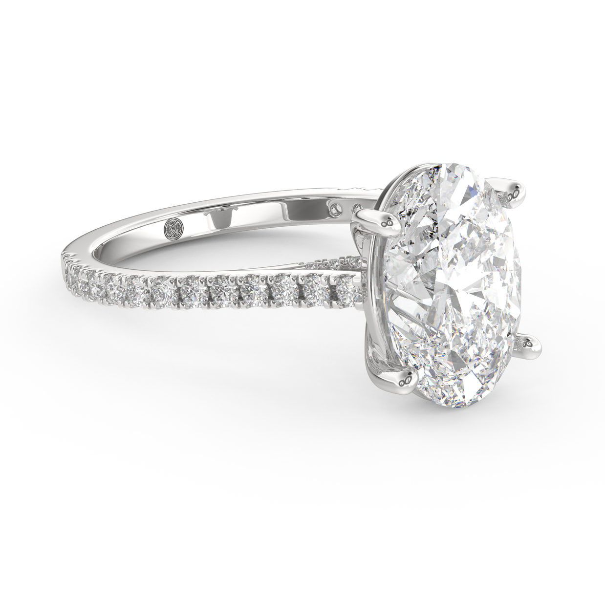 White gold - Central diamond 3.0 ct - view 3