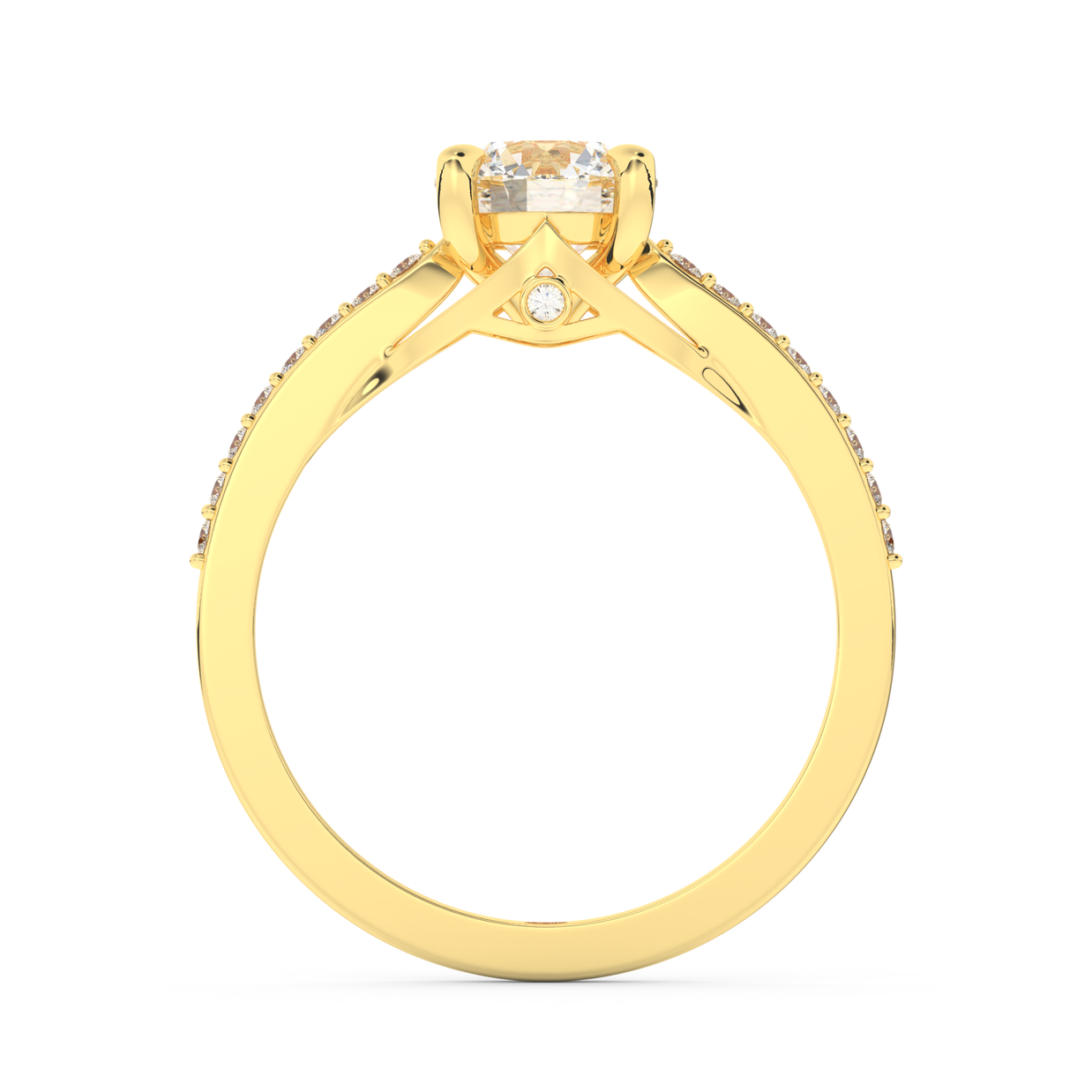 Yellow gold - Central diamond 1.0 ct - view 6