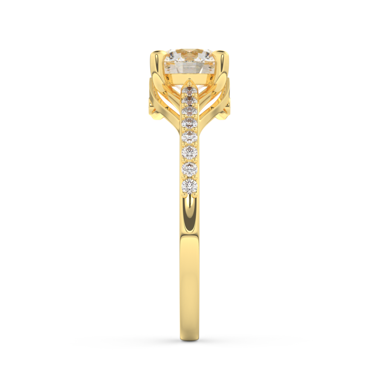 Yellow gold - Central diamond 1.0 ct - view 7