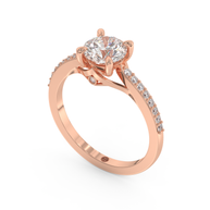 Rose gold - Central diamond 1.0 ct - view 1
