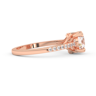 Rose gold - Central diamond 1.0 ct - view 3